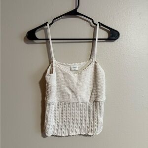 Abercrombie White Crochet Women's Cream Tank Top Size Medium